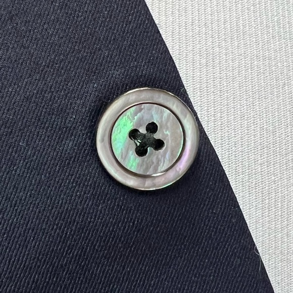 Loro Piana Navy Blue Super 150’s Wool 44L Mother Of Pearl Buttons Blazer Jacket - Picture 3 of 8